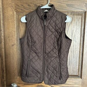 Eddie Bauer Quilted Dark Brown Puffer Vest